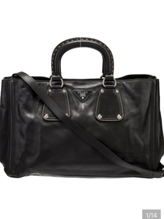 Prada Handbags - PRADA Soft Calf Leather Black  Crossbody Bag